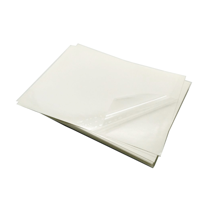 36um gjennomsiktig PET-film / avtagbart lim /60g hvit glassinner