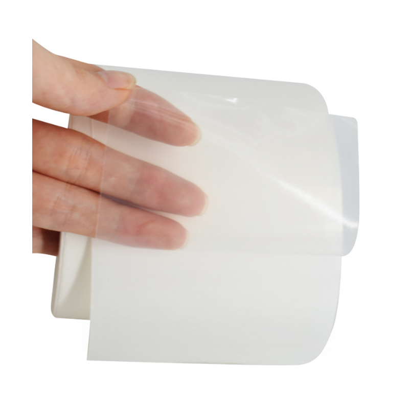 36um gjennomsiktig PET-film / avtagbart lim /60g hvit glassinner