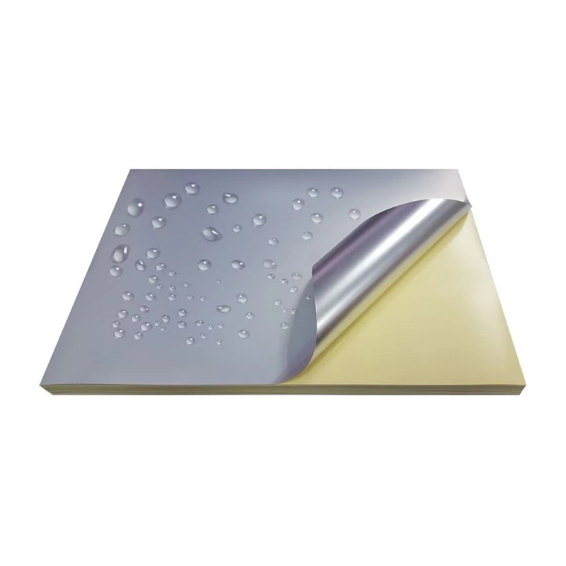 50mic matt sølv PET-etikettmaterialer med sterkt løsemiddellim og oljebasert belegg